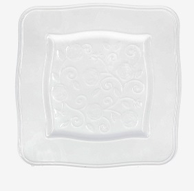 Piatto quadrato in porcellana - 20x20xh 2cm - la porcellana bianca
